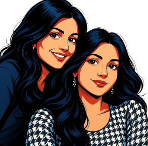 Illustration of the two ThinkDuo founders